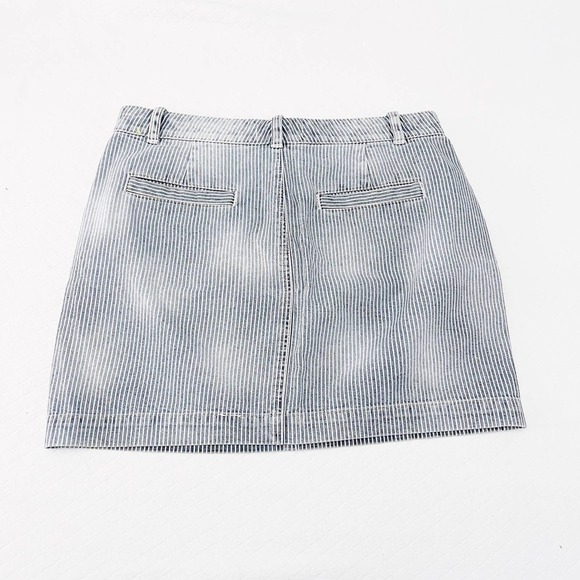Madewell PinstrIped Mini Skirt Blue Denim Jeans SZ6 - Picture 5 of 7